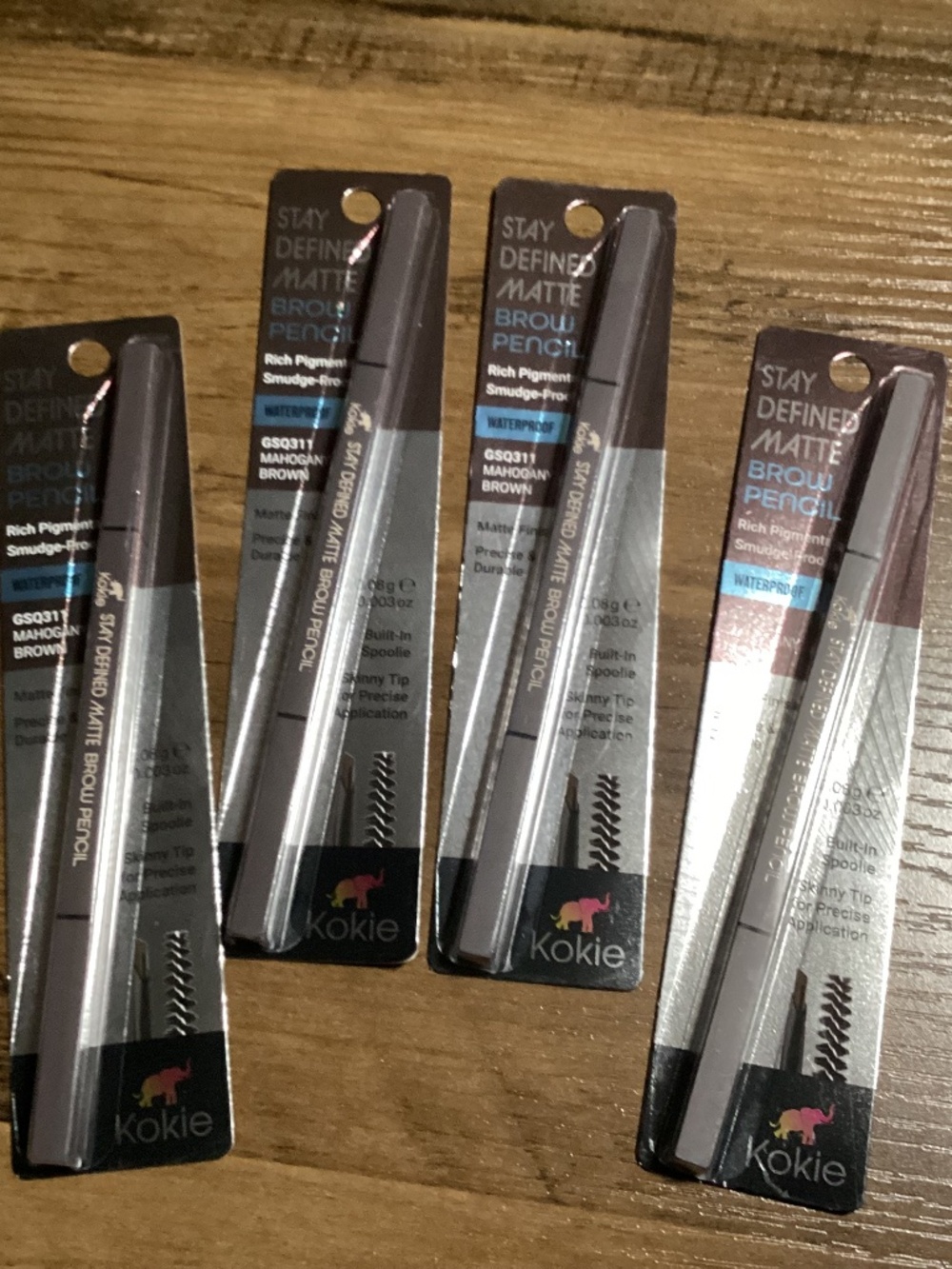 Kokie Stay Defined Matte Brow Pencil Mahogany Brown Bundle 4-pack New